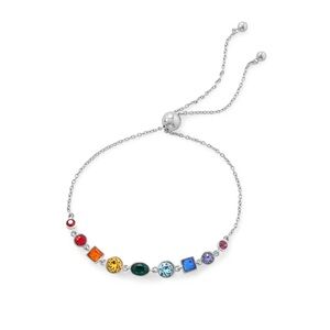 Swarovski Crystal Rainbow Bracelet Sterling Silver NWT
